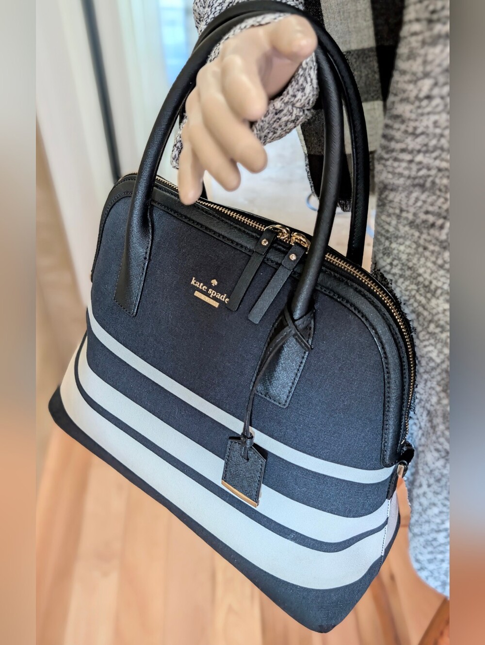 Kate Spade Cameron Street Stripe Mega Margot Handbag & Crossbody NWOT